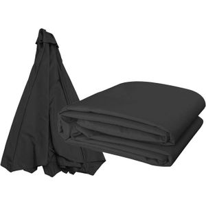 TOILE DE PARASOL Toile de remplacement pour parasol - haute qualité - noir - 10ft-300cm-8 ribs