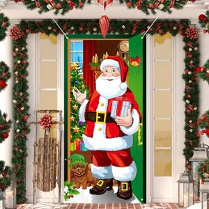 VILLAGE - MANÈGE Décoration de porte de Noël – Joyeux Noël avec ban