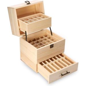 Beunyow Portable Présentoir à Huile en Bambou 35 Bouteilles Boîte d'Huile Essentielle Organisateur Rangement pour travaux manuels en Bois de Haute qualité Idéal pour la Famille et l'aromathérapie #2