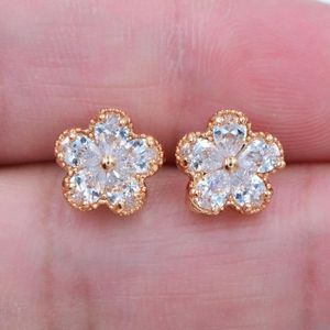 18K or jaune rempli Multi-Color Topaz Zircon Géométrique Triangle Boucles d/'oreilles Clou