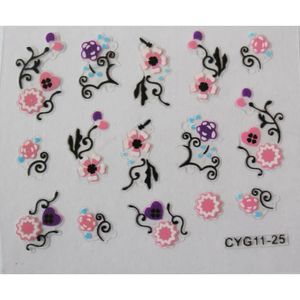 Stickers Autocollants Pour Nail Art - Fleurs Noires Et Strass - Neuf