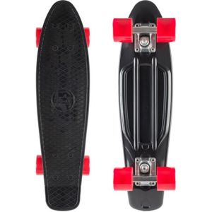 SKATEBOARD - LONGBOARD STAR-SKATEBOARDS | Skateboard 60 mm | Vintage Cruiser Board | pour enfants de 8 ans | garçons et filles | Noir & Rouge