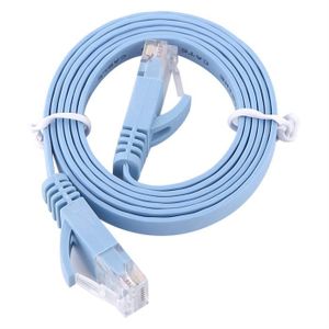 MODEM - ROUTEUR Qiilu Câble LAN plat Câble plat LAN de réseau Ethernet RJ45 CAT6 Câbles UTP de routeur de correction 1000M bleu 1 mètre
