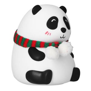 VEILLEUSE BÉBÉ LIU-7542150611871-Veilleuse à tape Lampe en Silicone, 7 Couleurs Changeantes en Forme de Panda, puericulture veilleuse charpe plissé