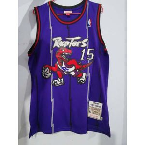 MAILLOT DE BASKET-BALL Toronto Raptors Vince Carter 15 Maillot de basketball Swingman violet Throwback(Size：M)