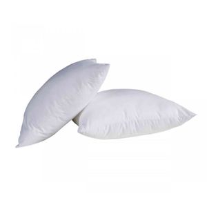 OREILLER Pack de 2 oreillers confort enveloppe coton Someo 60x60 - Blanc - Synthétique - Carré