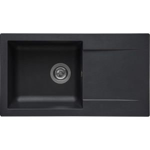 Evier Cuisine en Granit Noir, 55 x 44 cm, Lavabo 1 bac + Mitigeur + Kit de  Vidage Classique, Évier à Encastrer de Primagran : : Bricolage