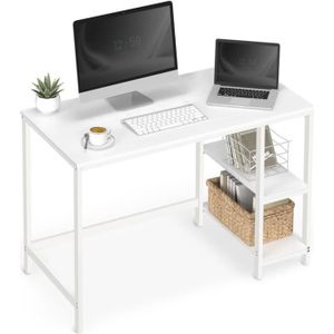 Petit bureau d'angle réversible en forme de L avec étagères - 120 cm -  Table d'écriture avec étagère - Pour bureau à domicile,[48] - Cdiscount  Maison