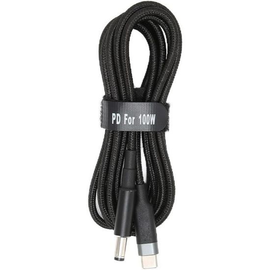 Fdit Cavo Di Ricarica Per Laptop 100W – USB Type-C A DC 5.5x2.1 Mm, Ricarica Rapida PD Dual Chip, 2 Metri
