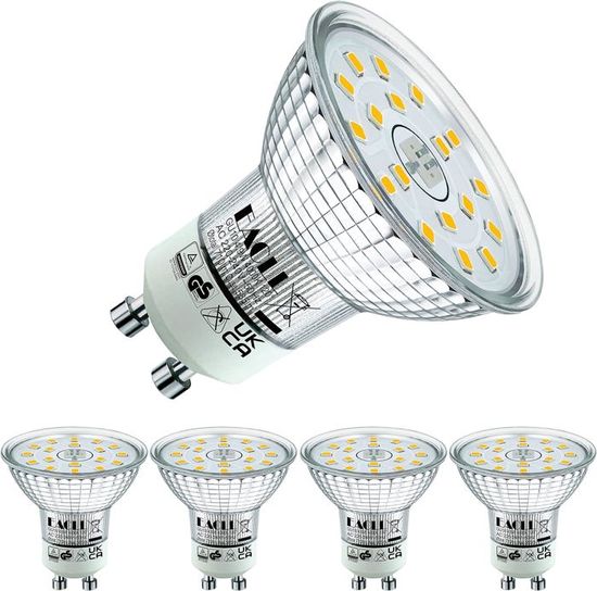 Ampoule Led Gu10 Blanc Neutre 4.9W Remplace Halogène 75W, Lot De 4, 585