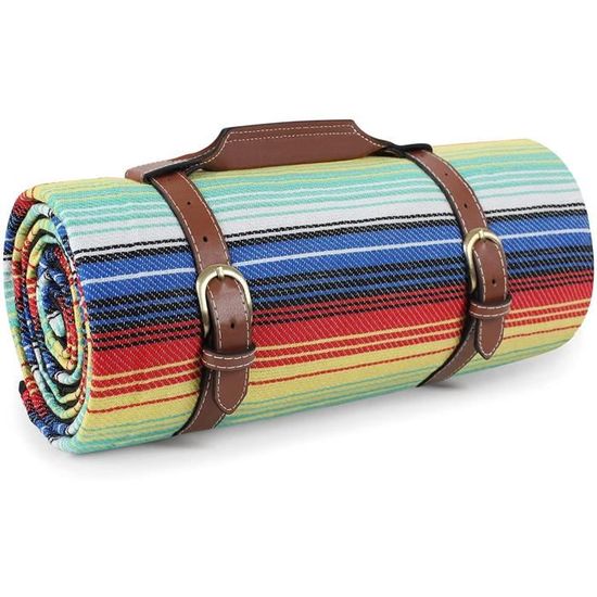ZOMAKE Couverture Pique Nique Impermeable 200x200,Nappe Exterieur Plaid Pique-Nique Tapis Picnic