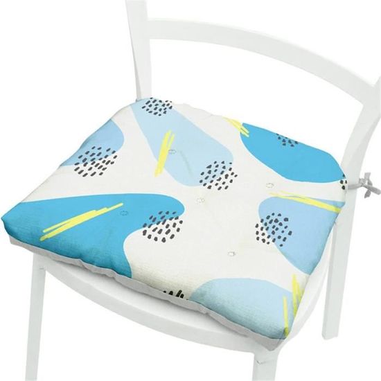 Lot De 2 Coussins De Chaise De Jardin 40x40cm - Tissu Polyester, Sangles De Fixation - Pour Intérieur/extérieur