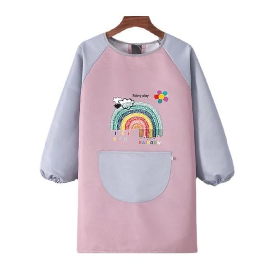 Blouses De Peinture Enfant 2 Pièces - Manches Longues, Imperméables, Avec Poches, 5-8 Ans