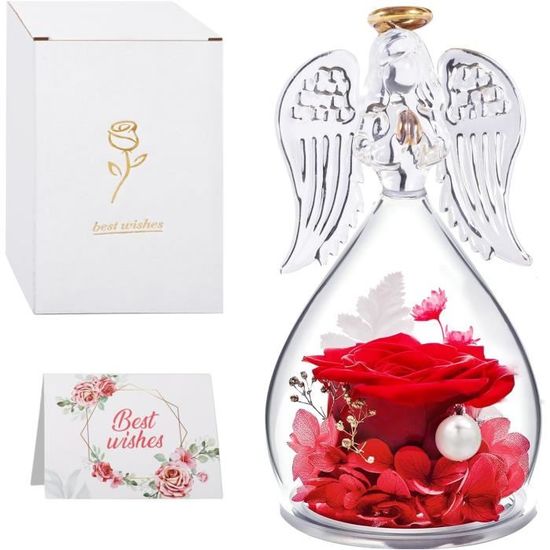 Figurine Ange Gardien En Cristal – Statue En Verre Transparent – Cadeau Femme