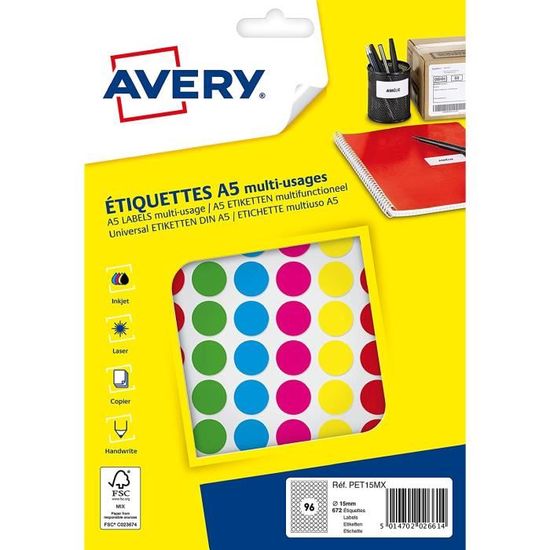 150 Œillets Apli Ø15mm - Couleurs Assorties, Renfort Pages Classeur, Papeterie