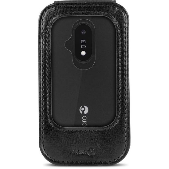 DORO 7988 Case - Coque de protection pour téléphone portable DORO 6040, 6060, 7030 - Simili cuir - Noir