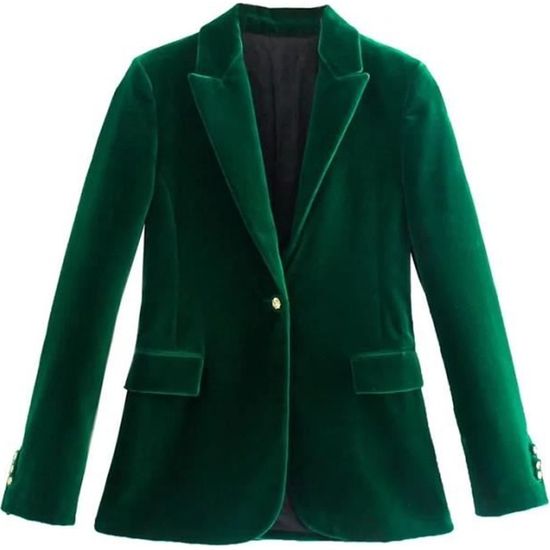 Blazer Velours Vert Manteau, Blazer En Velours Vert Pour Femme