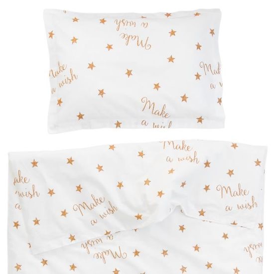 Couette 100% Coton Junior 150x120cm + Oreiller 40x60cm - Literie Enfant Respirante - Confort Bébé