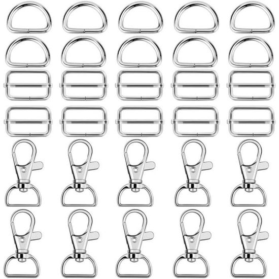 Lot De 30 Mousquetons Porte-Clés INOX 40mm Avec Boîte - Yoosso - Camping & Outdoor