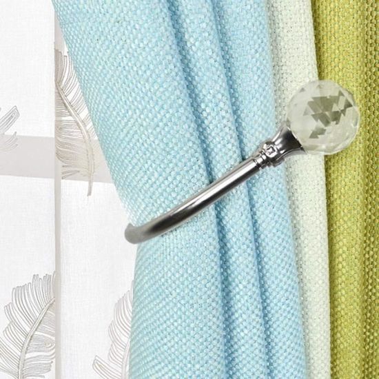 Lot De 6 Crochets Rideau En Alliage Zinc - Forme U, Couleur Argent/chrome, Avec Chevilles Et Vis