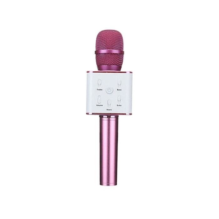 Microphone Bluetooth Sans Fil, Karaoké Sans Fil Micro Stéréo Haut-parleur USB KTV, Pour Karaoké, Fête, Enregistrement, d'or rose