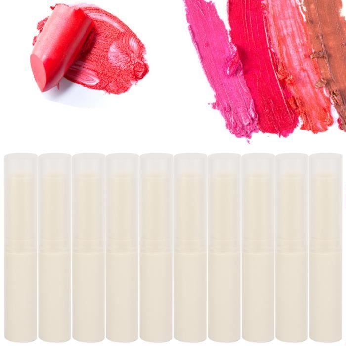 10pcs vide baume à lèvres tube brillant à lèvres conteneur bricolage rouge à lèvres faisant accessoire (beige)