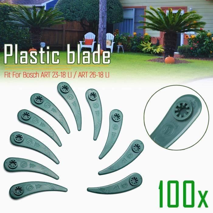NEUFU 100Pcs Lame Débroussailleuse Tondeuse à gazon Coupe Bordure Pr Bosch ART 23-26-18