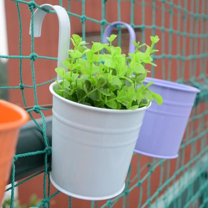SKY 10 pièces-ensemble coloré suspendus Pot de fleur crochet mur Pots fer porte-fleurs balcon jardin planteur décor à la maison