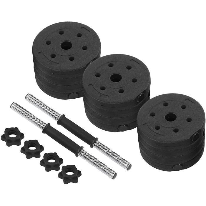 POIDS Hancend Kit haltères Musculation, Poids Ajustable, avec Barre d&rsquoExtension supplémentaire, 20 kg, Muscu109