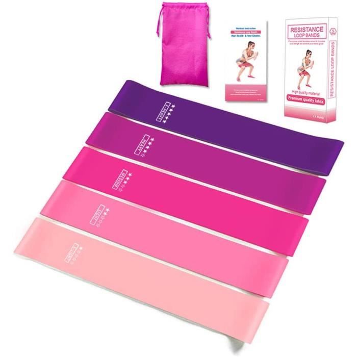 ELASTIQUE DE RESISTANCE - HARNAIS DE RESISTANCE - EXTENSEUR - ELASTIBAND - SANGLE DE MUSCULATION 5 Pack-Set Resistance Bands, 594