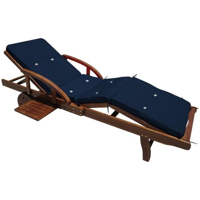 Coussin pour chaise longue BLEU 195 cm