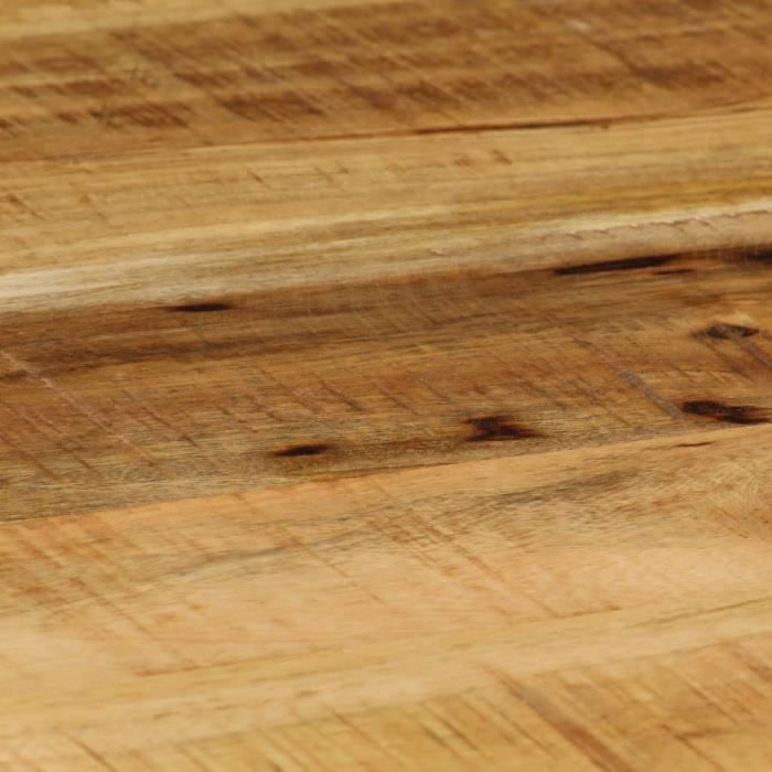 Table basse Ovale Bois massif de manguier brut et acier 100 cm -PAT HILILAND Pois: 14.45