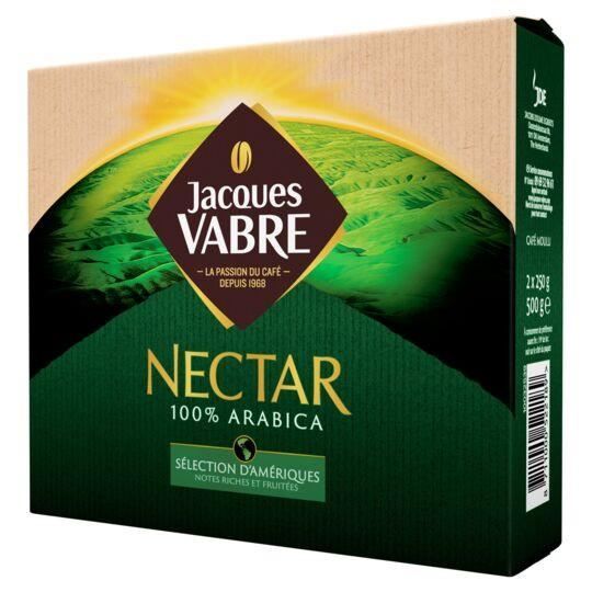 JACQUES VABRE Nectar - Arabica d'Origine - Café Moulu - 2x250g