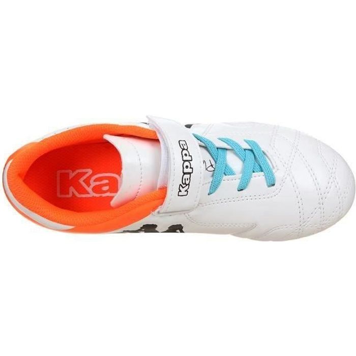 KAPPA Chaussures de football Player FG EV - Terrain sec - Garçon - Blanc et orange