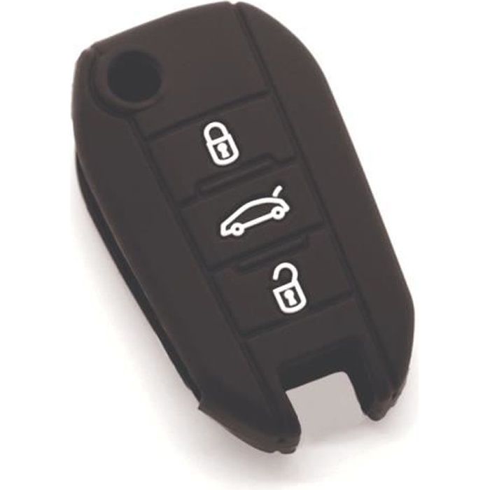 Housse de clé en silicone pour Peugeot 208 308 508 2008 3008 5008 bleu-fonce