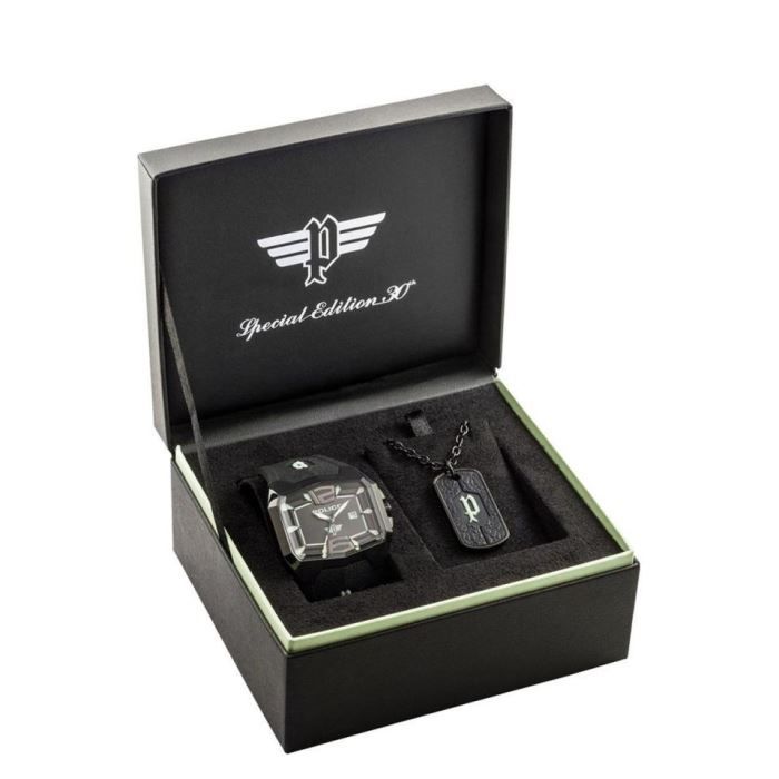 Coffret montre et collier acier POLICE édition …