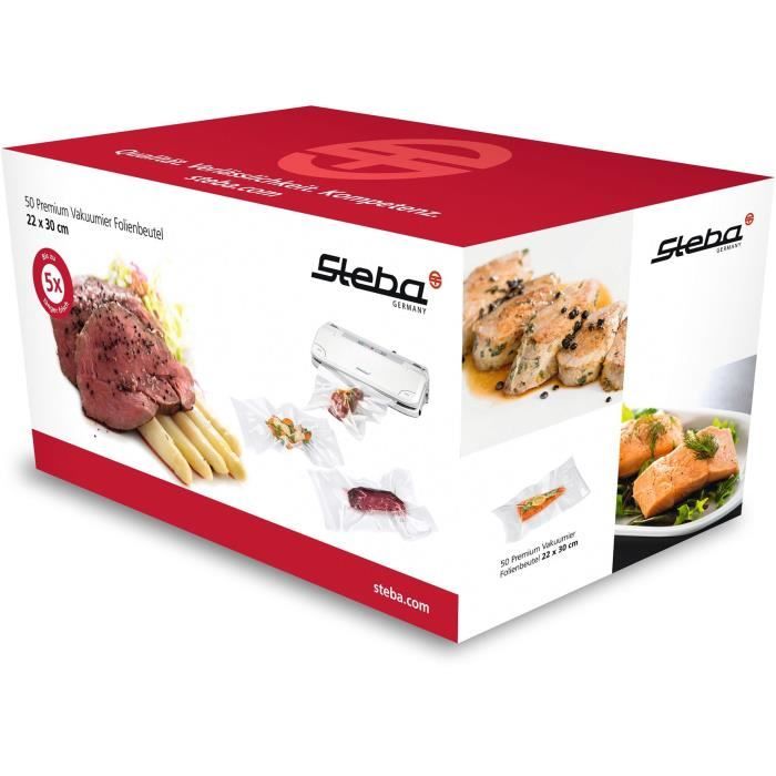 STEBA 932000 Lot de 50 sachets 22 x 30 cm pour machine à vide d'air