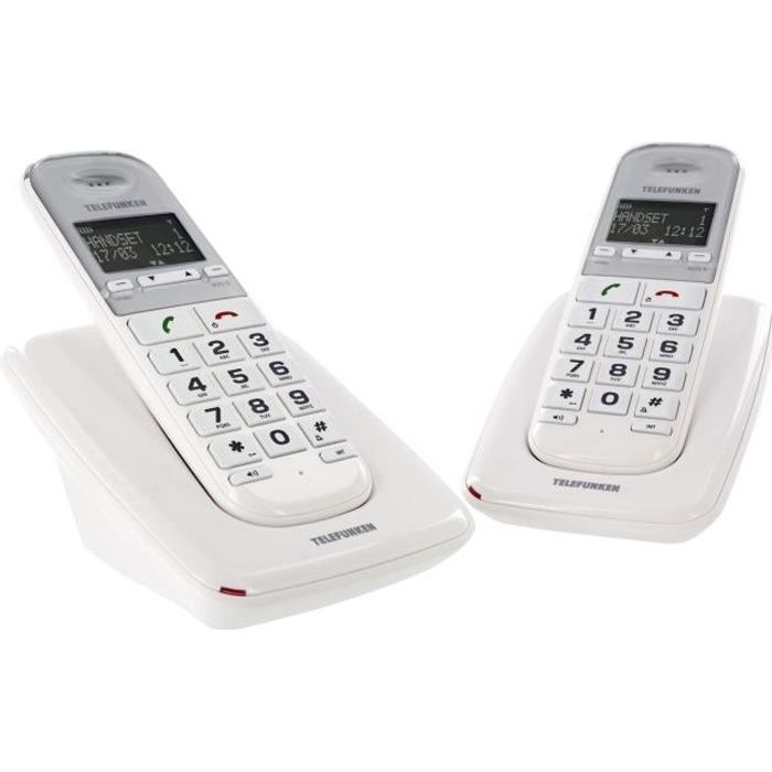 TELEFUNKEN Duo Téléphones fixes TD302 Pillow senior grosses touches