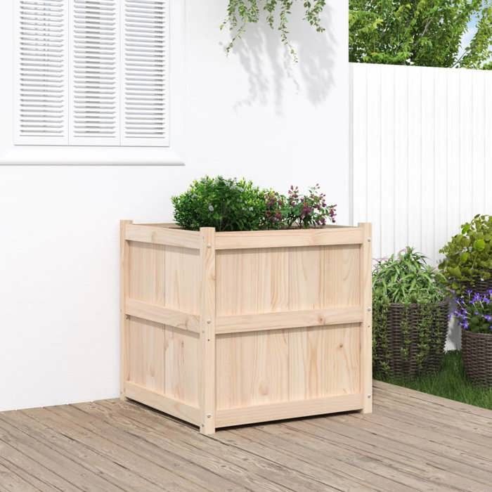 vidaXL Jardinière d'extérieur 70x70x70 cm bois de pin massif 837434