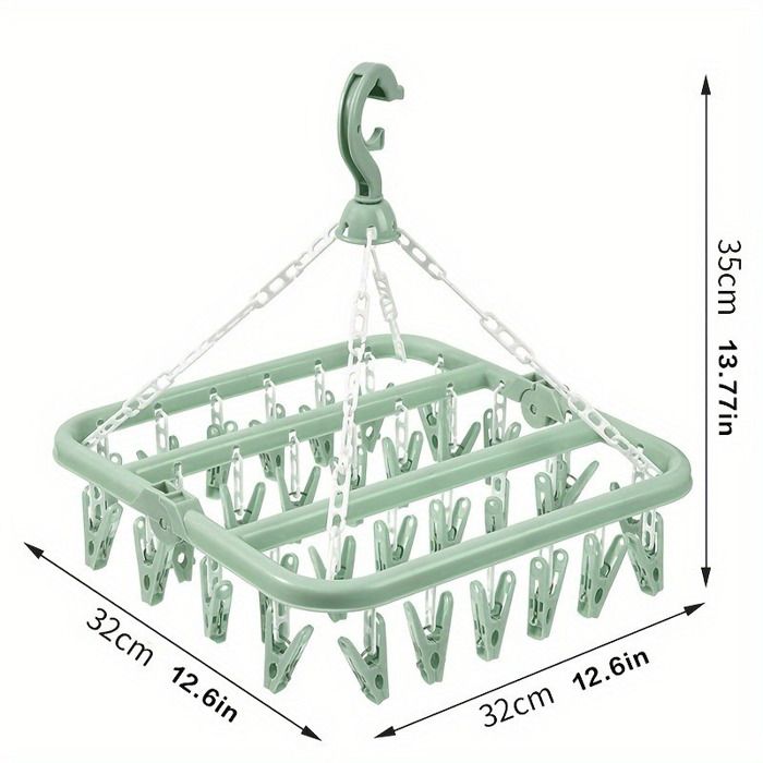 1 grande pince à linge en plastique plusieurs combinaisons de clips pour suspendre vêtements sous-vêtements chaussettes-vert