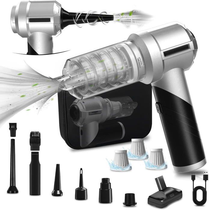 Aspirateur à Ain Sans Fil,Aspirateur Voiture Puissant Sans Fil,80000 TR/in Aspirateur Sans Fil