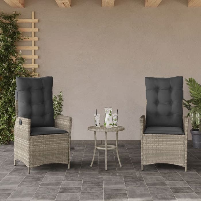 vidaXL Chaises inclinables jardin 2 pcs Résine tressée