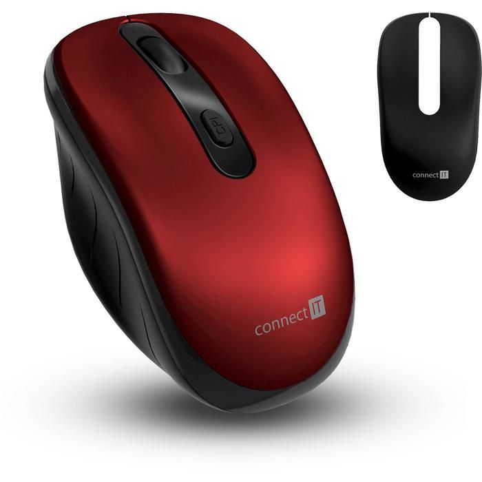 Souris sans fil - CONNECT - Longue durée de vie - 2400 DPI - 4 boutons - Rouge