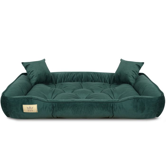 Meilleurs prix pour Lit Pour Chien EDANTI Prestigious En Velours 75x65 Vert Foncé