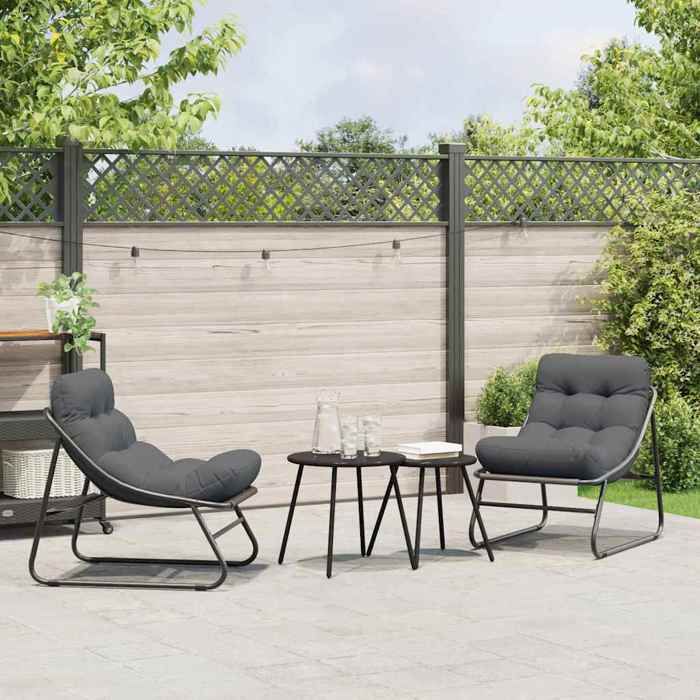 vidaXL Chaises Relaxantes de Jardin 2 pcs avec Coussin 60x80x71 cm Acier - vue 4