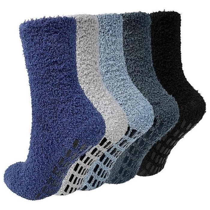 5 paires Chaussette Polaires Chaude en Hiver pour Homme Chaussettes Thermique Moelleuses Antidérapantes à la Multicolore#39/44