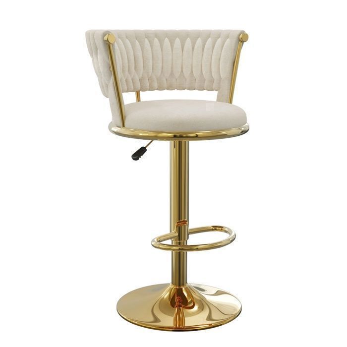 Tabouret de bar CLP Vonore - Avec dossier - Avec repose-pieds - Ajustable - Structure