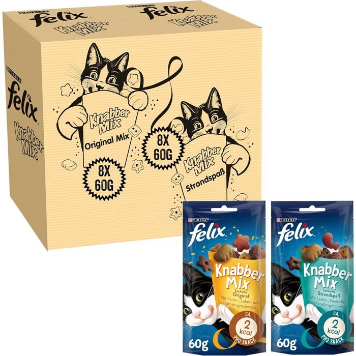 Knabber Mix Plaisir de Plage 2x8x60g assortiment de friandises variées pour chat