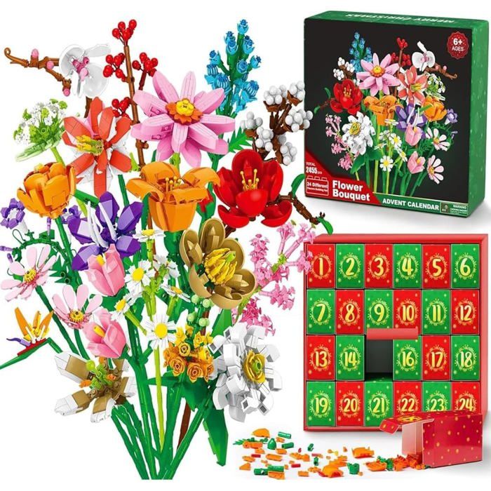 Euakee Bouquet De Fleurs à Construire – Set Avec Vase – Fleurs Artificielles DIY – Cadeau Créatif Dès 6 Ans