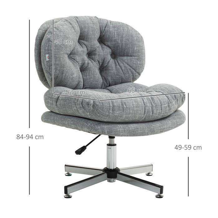 Chaise de bureau HOMCOM ergonomique Chaise de bureau avec fonction bascule assise souple et rembourrée réglable en hauteur